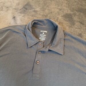True Classic Polo Shirt Charcoal Gray Short Sleeve Cotton Blend Mens Medium